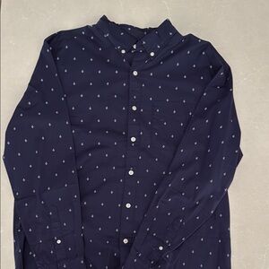 American Eagle Outfitters Navy Blue Shirt with White Accents